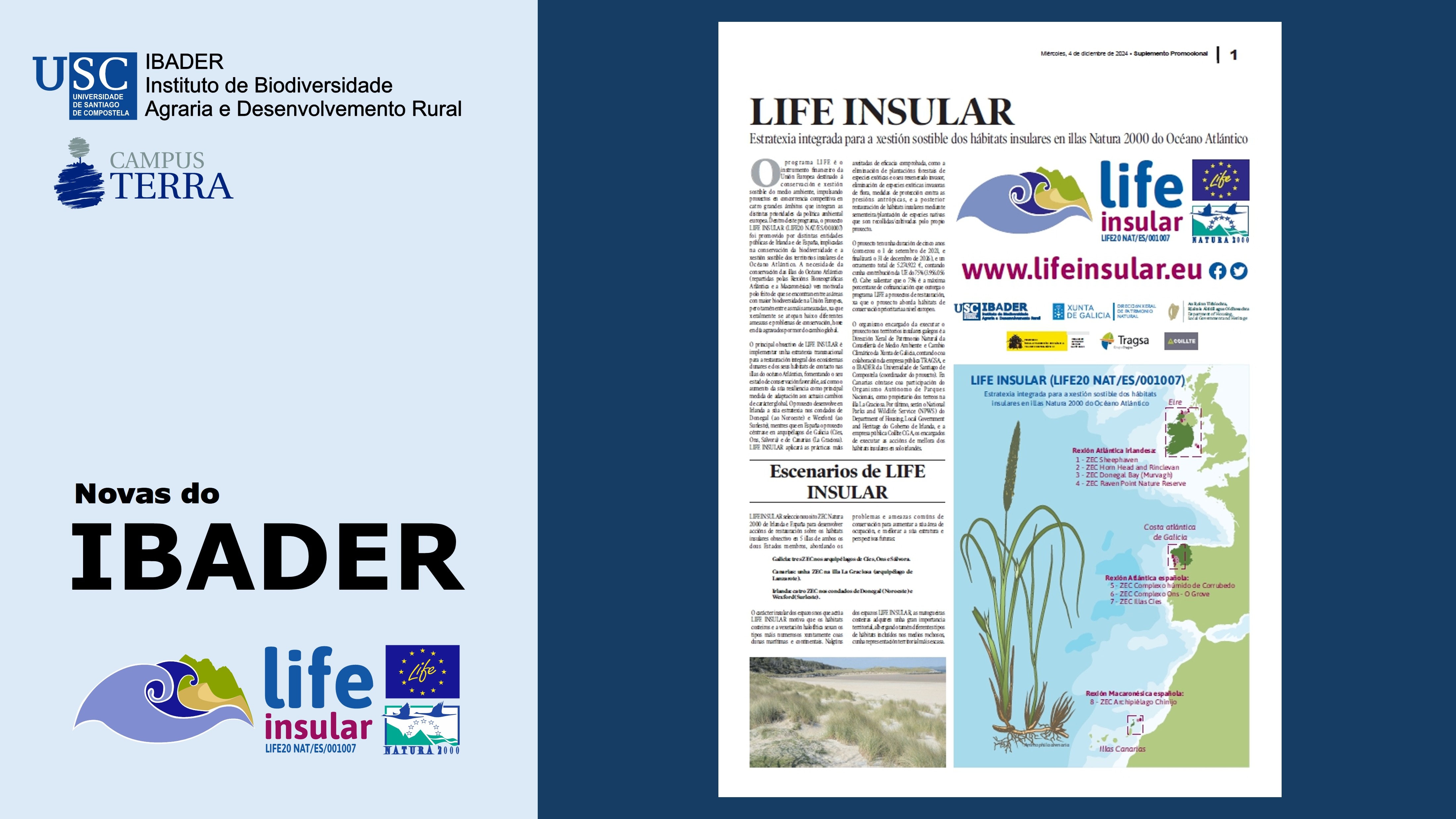 2024/12/04: La Voz de Galicia publica hoxe un suplemento promocional sobre o proxecto LIFE INSULAR