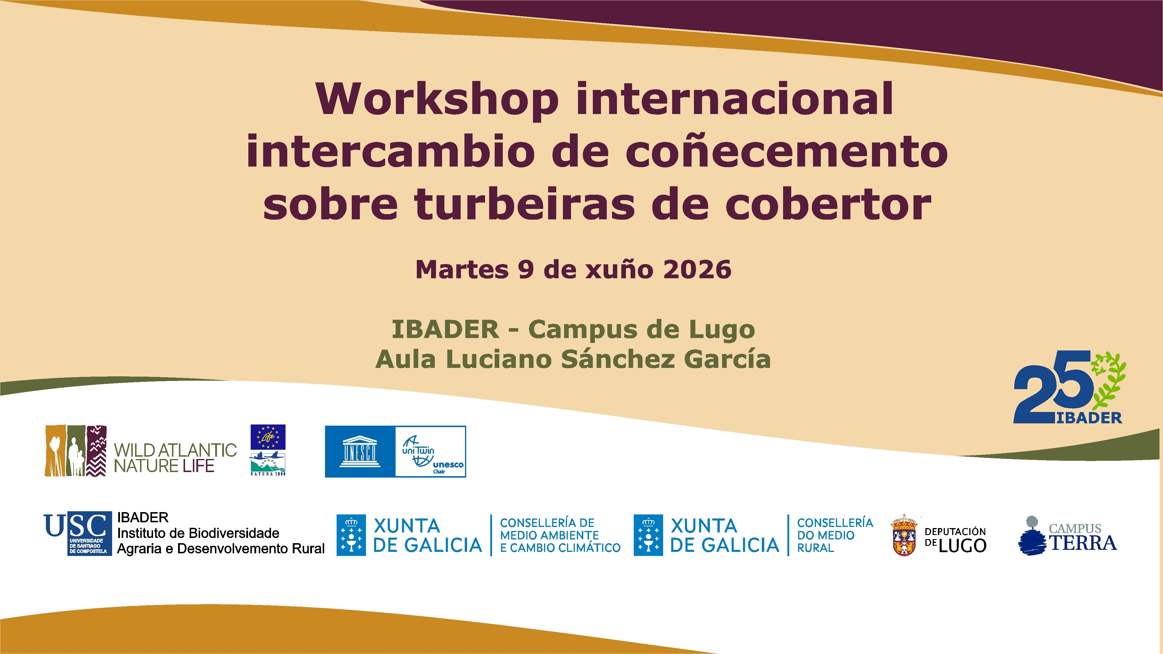 2026/06/04: O IBADER organiza o Workshop internacional intercambio de coñecemento sobre turbeiras de cobertor