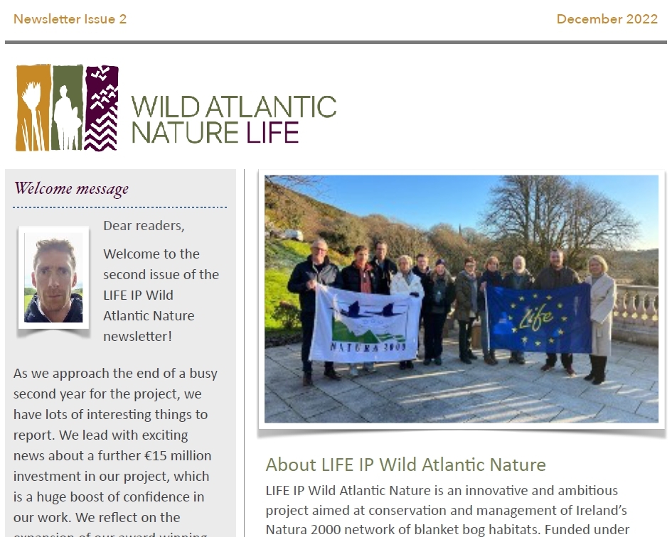 2023/01/13: Publicado o segundo boletín do Proxecto LIFE IP Wild Atlantic Nature