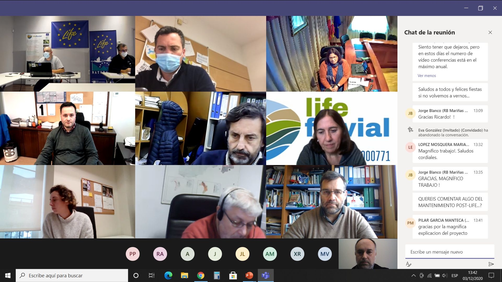 2020/12/03: Celebrada a 2ª Comisión de Seguimento de LIFE FLUVIAL en Galicia